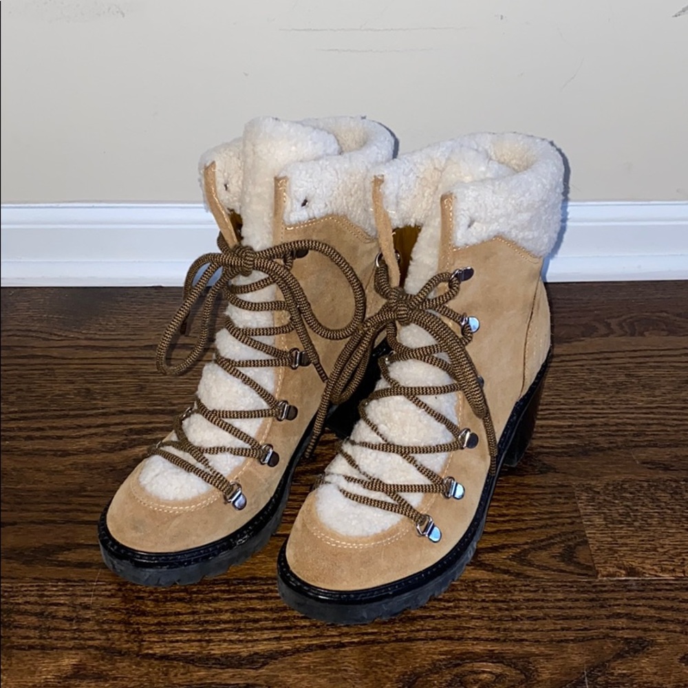 Marc Fisher Daven Shearling Lace Up Boot